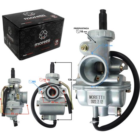 Carburatore Moretti PZ16, 80cc 4T, p.16mm, starter a leva (1/2)