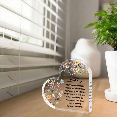 Plaque cœur en acrylique à poser, décoration bureau moderne, idée cadeau souvenir(10 cm) (1/3)