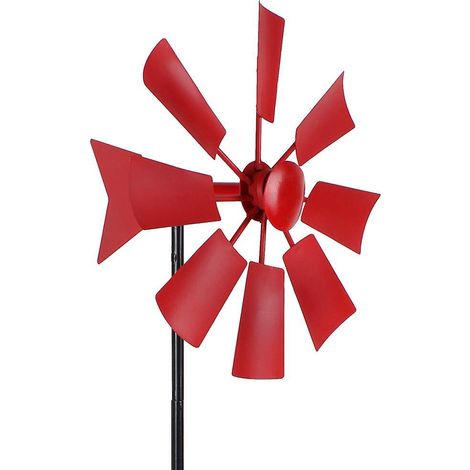 rouge Moulin  Vent Mtal Pieu Jardin Vent Spinner Vent Sculptures Pour Patio Jardin Pelouse Rtro Extrieur Cour Dcorationextrieur