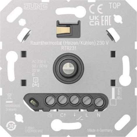 Jung Termostato ambiente (Riscaldamento/Raffreddamento) 230 V RTR 231