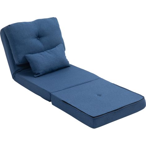Schlafsofa/Sessel, 1-Sitzer mit verstellbarem Rückenkissen, dunkelblau