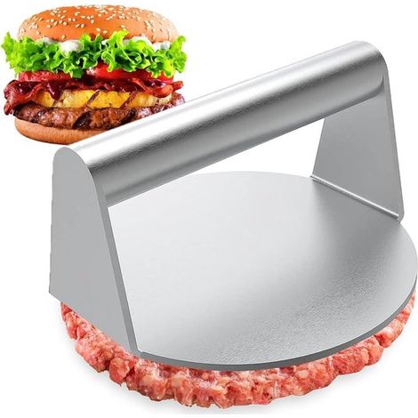 Burgerpresse 14 cm Hamburgerpresse und Hamburgermaker Grillzubehör Edelstahl zur Zubereitung von Grillfleisch, Hamburgern und anderen Köstlichkei (1/5)