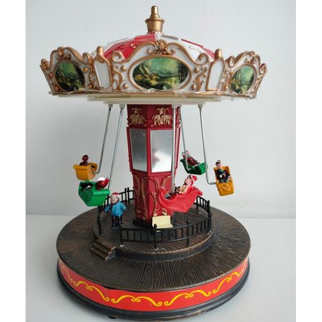 Carrusel Tiovivo Decorativo de Navidad LED con Música y Columpios Giratorios (1/2)