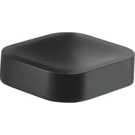 Portasapone inamovibile da muro in ottone, acciaio inox e Cromall 3212 Gedy serie OUTLINE Nero Opaco (1/4)