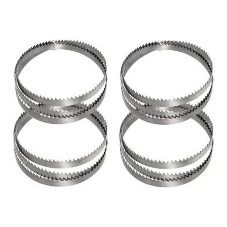 Lot de 4 lames de scie à ruban 1425 x 6,35 x 0,35 mm, 14 TPI en acier SK5, lames de remplacement haute résistance pour machines de découpe (1/5)