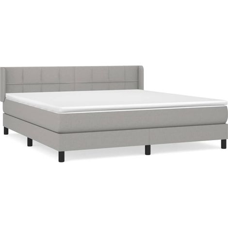 Maison Exclusive - Cama box spring con colchón tela gris claro 18 (1/5)