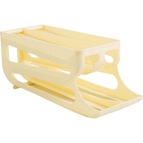 Automatischer Eierspender, Eieraufbewahrungsbehälter, 3-stöckiges Eierregal, Eierkühlschrank-Organizer für 43 Eier-cream yellow (1/5)