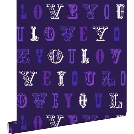 papier peint love you - citations violet - ESTAhome (1/3)