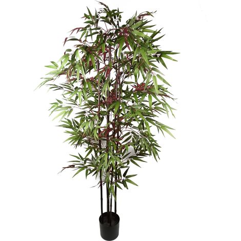 180cm Artificial Bamboo 1140 Red Green Silk Leaves (1/5)