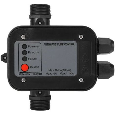 Pressostat auto-amorçant noir 220 V avec régulateur de pression automatique (1/5)