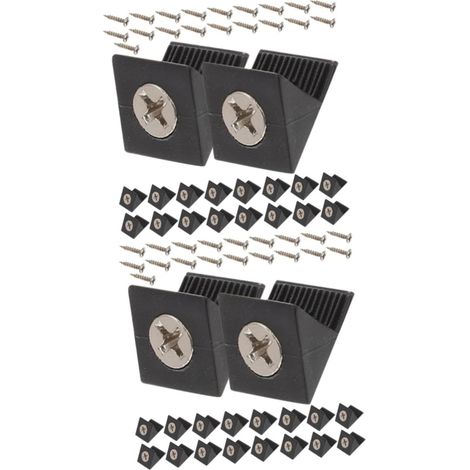 200 separadores de plástico negro para cajones, conectores estabilizadores traseros, conectores para la base de los cajones (con tornillos) (1/5)