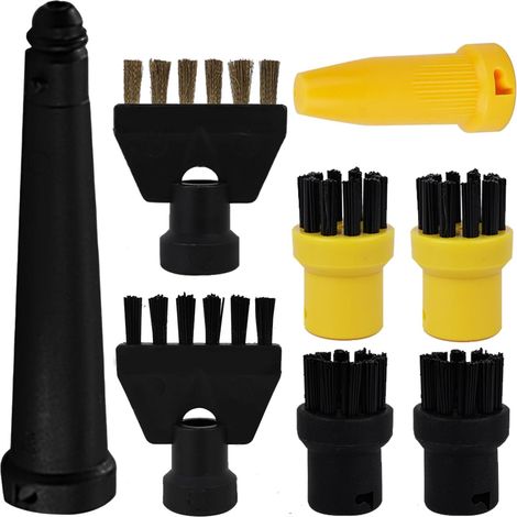 Kit 8 Pièces Accessoires Nettoyeur Vapeur Nylon ABS Buses et Brosses pour Joints et Surfaces Difficiles Cuisine Salle de Bain (1/5)