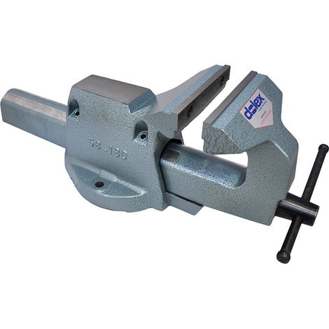 Dolex – Étau d'établi réglable 240 mm – Largeur de mors 180 mm – Acier robuste pour travaux intensifs – Mors striés interchangeables