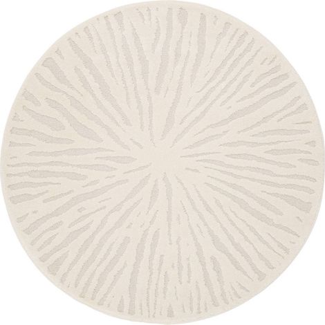 Round indoor rug 160cm, Helen, Cream, 160x160x1.4 cm