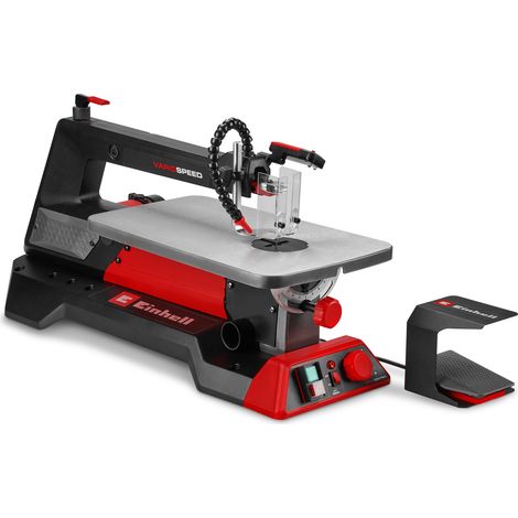 Einhell Dekupiersäge TE-SS 406 Vario FP (130 W, 50 mm Schnitthöhe, 45° neigbarer Tisch, Fußschalter, variable Drehzahl, Abblasvorrichtung, LED-Licht, inkl. 2 Sägeblätter) (1/5)