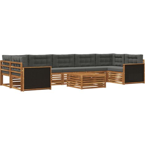 Outdoor-Sofagarnitur 8 Stk. Natur und Anthrazit vidaXL (1/5)