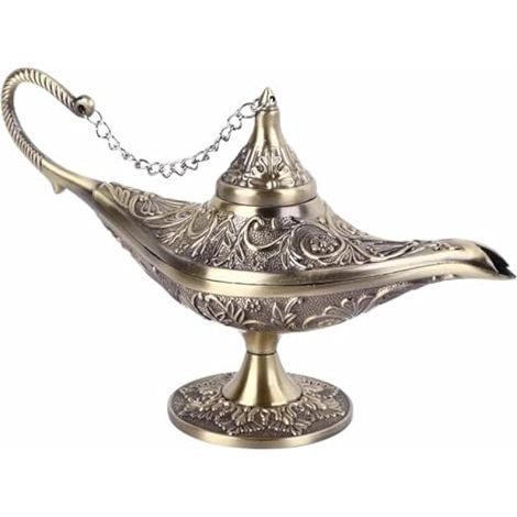 Lampe Aladdin Génie Magique Vintage, Lampe à Souhait, Accessoires Costume Arabe, Décoration Table Mariage (Bronze) (1/5)