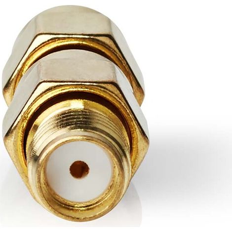 Nedis SMA Adapter / SMA-Stecker Reverse Polarity / SMA-Buchse / Vergoldet / 50 Ohm / Gerade / PVC / Gold / 2 Stück / Box