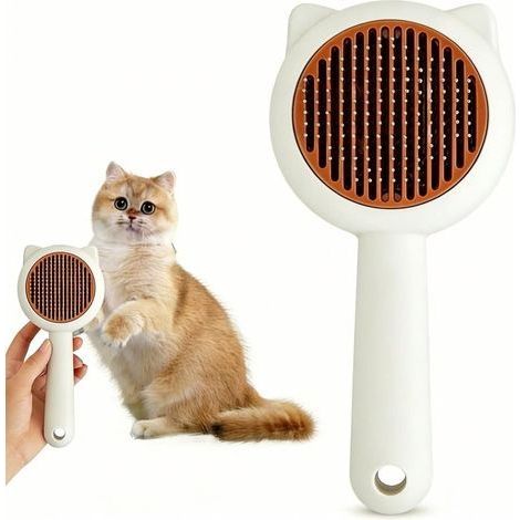 Katzenbürste – Entfernt abgestorbene Haare – Haarentfernung mit einem Klick – Selbstreinigende Bürste für kurz- und langhaarige Hunde, Katzen und Kaninchen (1/5)
