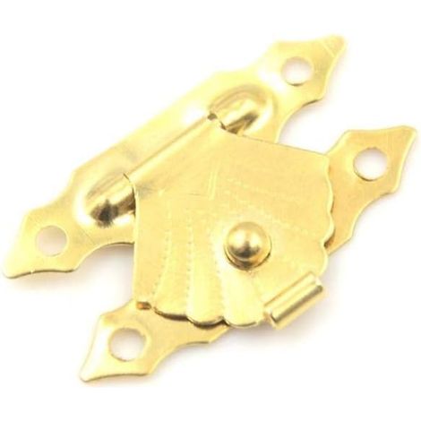 Lntyq 10 stücke Dekorative Geschenk Box Haspe Mini Antike Eisen Blatt Holz Fall Haspe Finiture Lock Schnalle Verschluss (1/5)