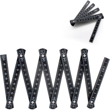 Ruban à mesurer de précision, ruban à mesurer noir, ruban à mesurer noir avec ruban à mesurer pliable à double échelle, adapté aux maçons, charpentiers, ouvriers de chantier