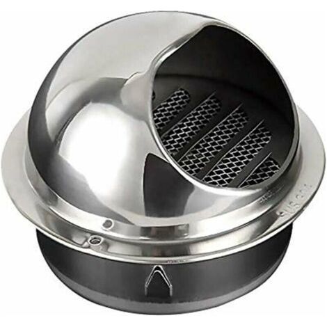Sortie d'air murale en acier inoxydable 304 – Design sphérique anti-pluie – Moustiquaire dense – Diamètre 150mm pour évacuation efficace (1/5)