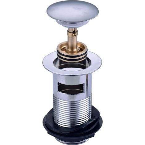 Round Slotted Sprung Pop Up Basin Waste Easy Clean Chrome