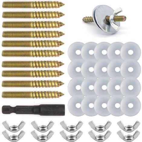Pack of 10 Branch Screws, Perch Mounting Kit, Perch Parrot Cages and Bird Accessories for Fixing Perches, Seat Boards to Bird Cage (1/5)