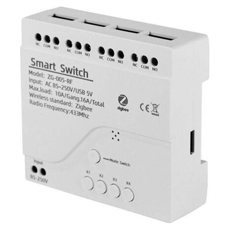 BARKBUSTERS Module Commutation Intelligent Zigbee 4 Canaux RF433 Domotique Relais Sans Fil Commande Vocale (1/4)
