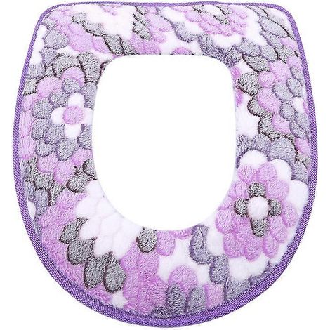 Housse de siège de toilette imperméable en flanelle épaisse et confortable avec coussin et fermeture éclair. Accessoires de salle de bain.