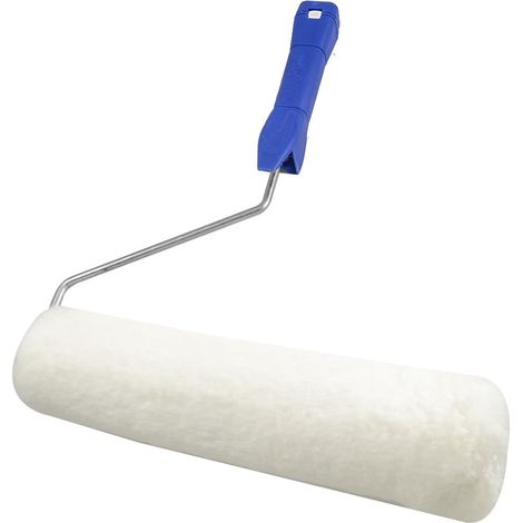 10' 'Blauer Kunststoffgriff Weiße Plüsch-Ärmelabdeckung Maler-Farbroller-Pinsel (76ee73e4a61384f254c