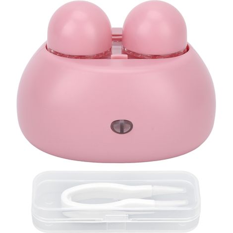 Nettoyeur de lentilles de contact portable, machine électrique à vibration haute fréquence rapide, nettoyage automatique, rose (1/5)