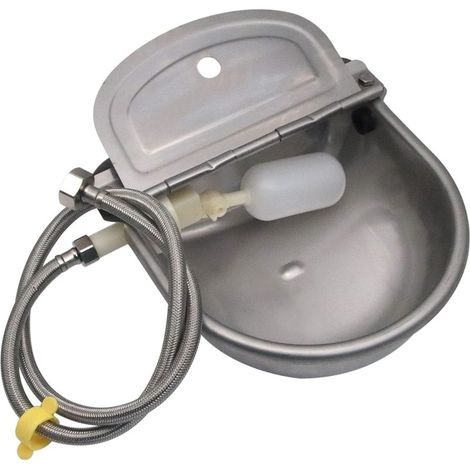 Abreuvoir automatique pour bétail en acier inoxydable 304 avec flotteur et tuyau d'arrosage de 80 cm (1/5)
