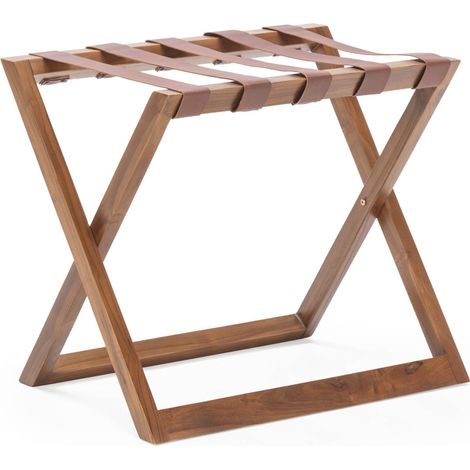 Portamaletas 66X46X56 Madera/Cuero Marron (1/3)