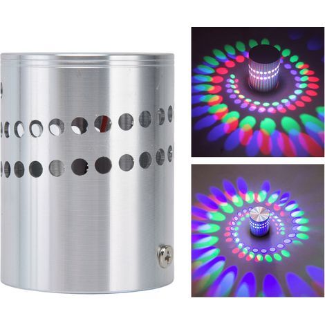 Applique murale spirale en aluminium LED, plafonnier spirale RGB, applique murale 3W à montage en surface pour salon, entrée, table de chevet, bar, luminaire décoratif en spirale multi-trous. (1/5)