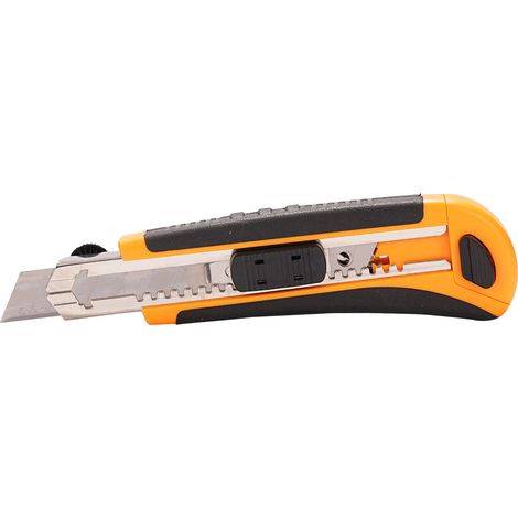 Primaster Cuttermesser 18 mm mit Auto-Lock & 8 selbstnachladenden Klingen Cuttermesser