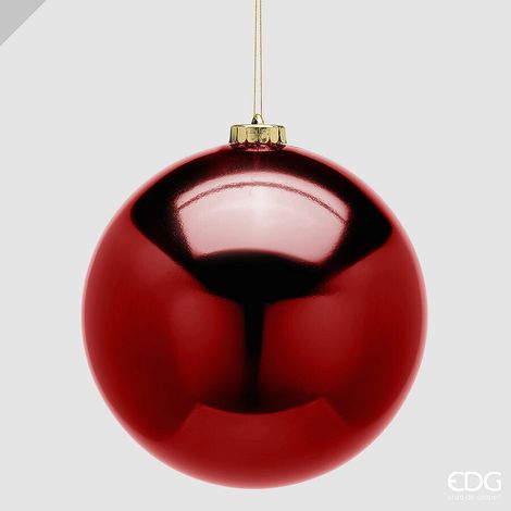 EDG Enzo De Gasperi Pallina di Natale Lucida Burgundy Ø15 cm – Addobbo Natalizio (1/2)