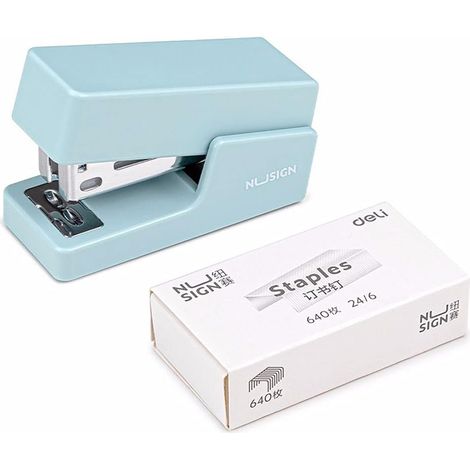 Agrafeuse Mini - 24/6 26/6 - Pour Bureau École Papeterie - Capacité 20 Feuilles - En Plastique Haute Résistance Et Métal - 1 Pièce (1/5)