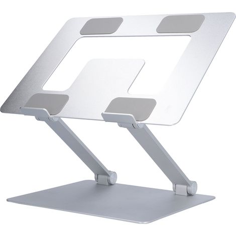 Zusammenklappbarer Laptopständer aus Aluminiumlegierung, silberfarben, mit Kühlfunktion für Laptops bis 18 Zoll (1/5)
