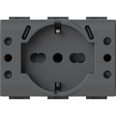Presa multistandard 4box usb p503 compatibile bticino livinglight nero - 4busbp503.l (1/5)