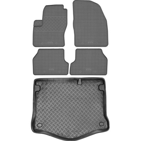 Juego de alfombrillas de goma para coche y maletero para Ford Focus II Hatchback (2005-2011).