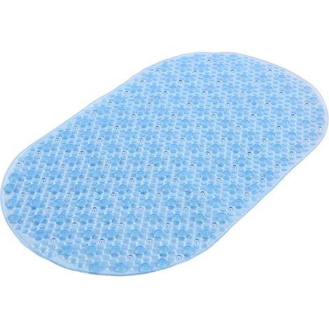 G-Solid Tapis de Bain antidérapant avec ventouses, Dimensions : 39 x 69 cm, Finition Bleue, Design R&S, 100% fabriqué en Italie, Lavable en Machine, 2 Ans (1/4)