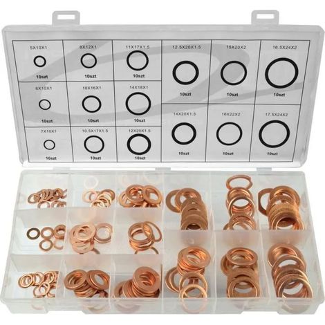 Rondelle rame geko g02807 150 pezzi resistente corrosione conduttivo (1/3)