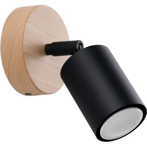 Aplique de pared Elluae negro (1/4)