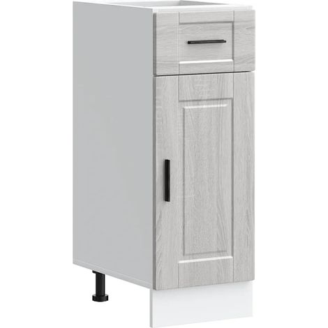 Mueble de cocina moderno con práctico espacio de almacenamiento 30 x 46 x 81,5 cm fabricado en madera de ingeniería Sonoma gris 020050248 (1/5)