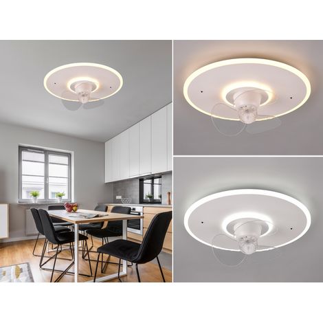 LED Deckenleuchte mit Ventilator NYBRO Fernbedienung Lichtfarbe Wechsel, Ø 50cm