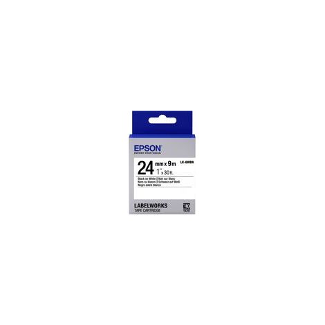 Epson Nastro fondo Standard Bianco per testo Nero 24/09 LK-6WBN C53S656006 (1/5)