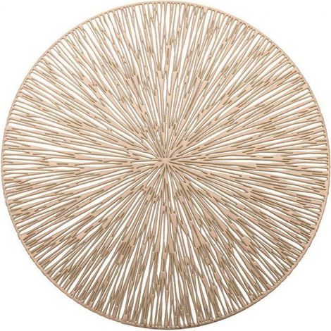 Set de table rond avec motif de trous decoratifs - or (1/3)