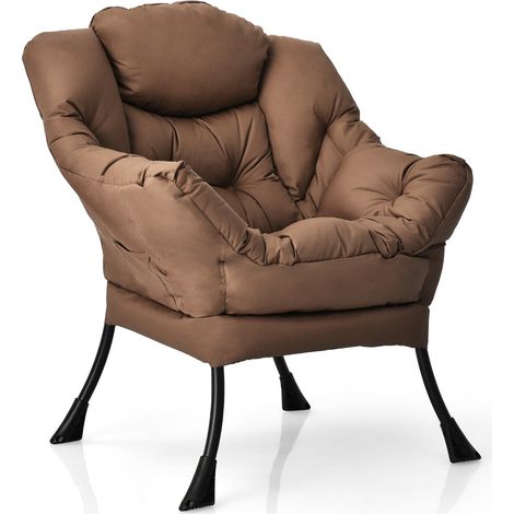 Poltrona moderna 75 x 81 x 94,5 cm seduta ergonomica design chic poliestere color caffè 200011264