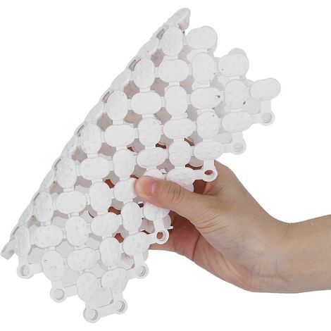 6pcs tapis de sol de salle de bain emboîtables, 20x20cm carreaux antidérapants PVC souple épissage tapis de coussin modulaire carrelage de sol ventilé pour cuisine salle de bain douche piscine(Blanc) (1/5)